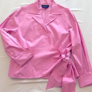 Jones New York Collared Wrap Top